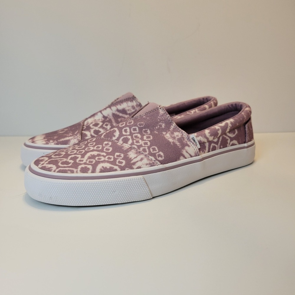 TOMS 9.5 Alpargata Fenix Slip On Tie Dye Canvas Sneaker Womens Purple - Picture 2 of 11